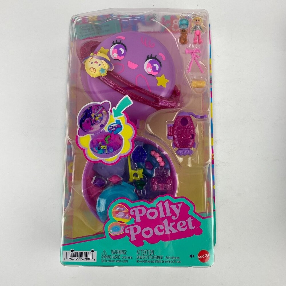 Mattel Polly Pocket Happy Colorful Planet Compact Playset Girls Pretend Play